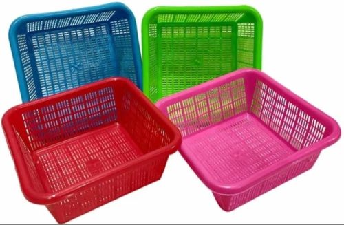 Square Plastic Basket, Color : Multicolor For Kitchen Use