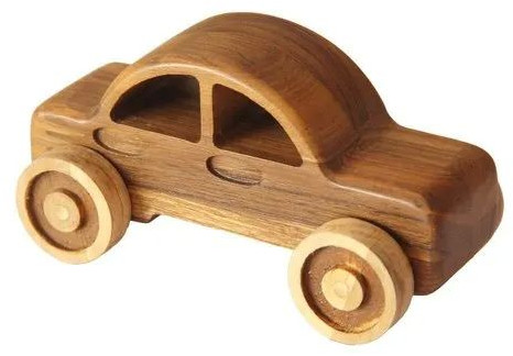 Polished Wooden Car Toy, Color : Brown