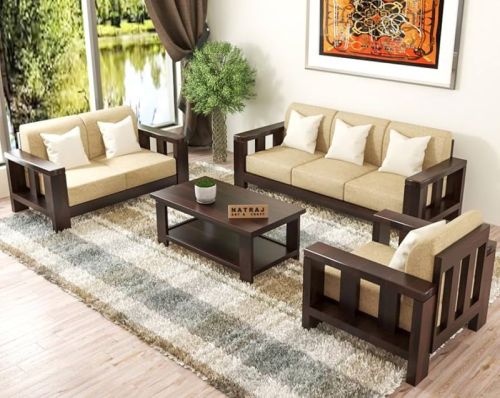 Polished Wooden Sofa Set