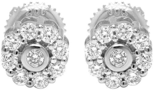 10k White Gold Elegant Round VS2-SI1 Diamond Earrings