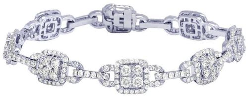 14k White Gold Round Moissnite 5.6ct Diamond Bracelet