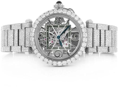 Fully Iced Out Cartier 41mm Moissanite Diamond Watch In Vvs Clarity