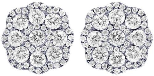 White Gold 10k Stunning Round Diamond Earrings