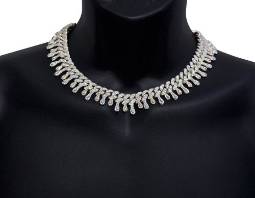 Yellow Gold-plated Sterling Silver Cuban Chain – 33.5 Carats Of VVS1 Moissanite Diamonds