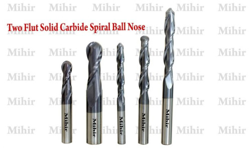 Mihir Tooling Carbide 2flut Spiral Ballnose For Drilling