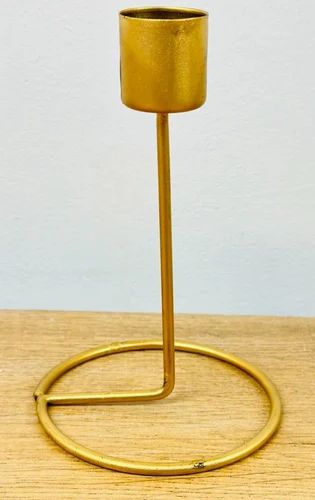 Plain Iron Metal T-light Candle Holder, Color : Golden