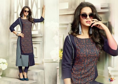 Cotton Plain Ladies Kurti, Neck Shape : Round Neck