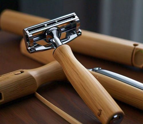 Polished Bamboo Shaving Razor, Color : Brown
