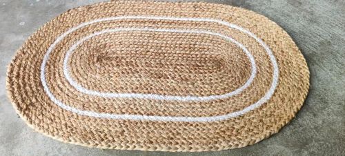 Oval Shape Jute Door Mat For Home