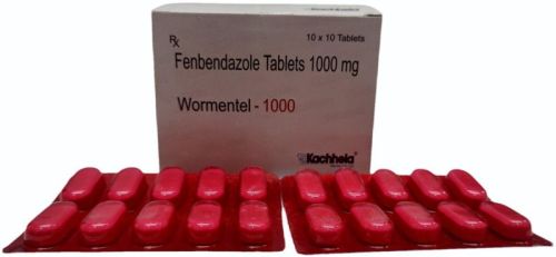 Wormentel 1000mg Fenbendazole Tablets, Packaging Type : Strip