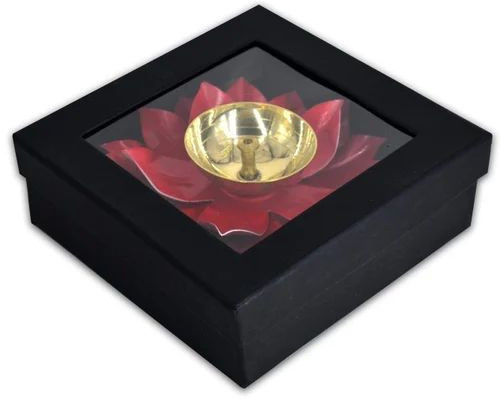 Round 16cm Brass Lotus Diya For Temple
