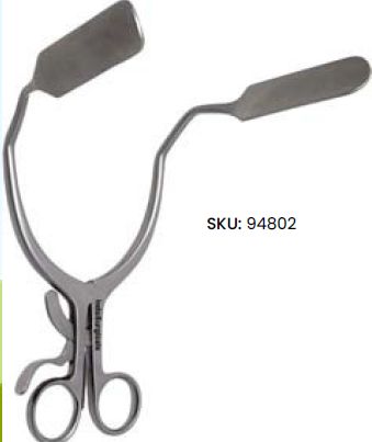 Stainless Steel Polished Lateral Vaginal Wall Retractor, Color : Silver