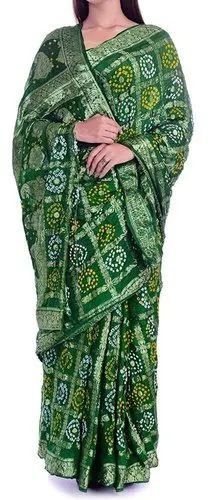 Lapink Plain Unstitched Gharchola Saree, Technics : Handmade