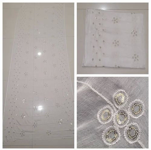 Sssm Embroidery Nazmin Chiffon Dupatta, Work : Sequence Work