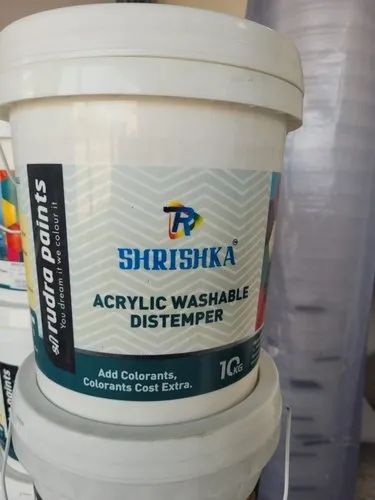 10kg Acrylic Washable Distemper Paint, Packaging Type : Plastic Bucket