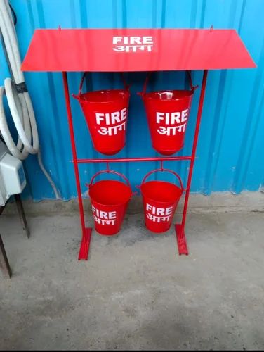 Mild Steel Fire Bucket With Stand For Industrial
