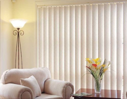 Horizontal Polyester Plain Window Curtain Blinds, Color : Creamy
