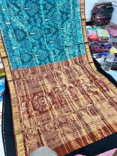 Ladies Beautiful Sambalpuri Tissue Silk Saree, Speciality : Dry Cleaning