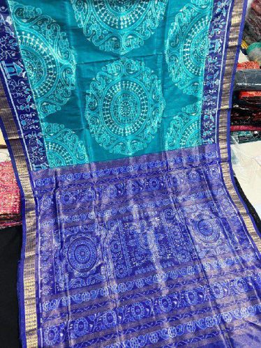 Ladies Multicolor Sambalpuri Tissue Silk Saree, Speciality : Dry Cleaning