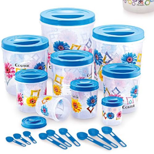 Plastic Printed Everfresh 9 Pcs Set Container, Shape : Round