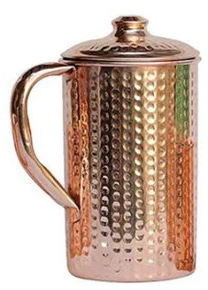 Polished Hammered Copper Jug For Storing Water