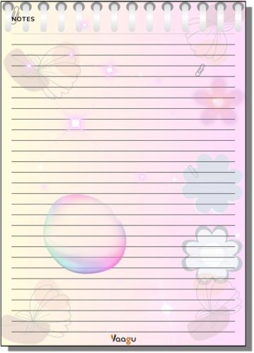 Vaagu Pinki Blue Bubble Designer A5 Lined Note Pad Customized Printed Notepad