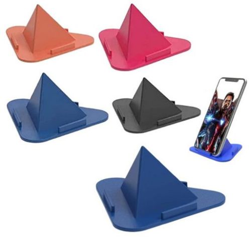 Plain Plastic Desktop Mobile Phone Stand, Shape : Triangle