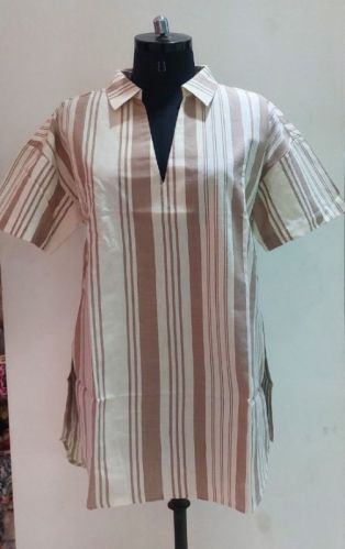 Cotton Ladies Striped Kurtis, Sleeve Type : Full Sleeve