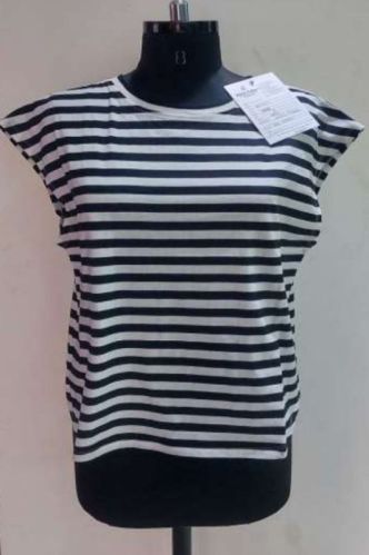 Cotton Ladies Striped Tops, Technics : Machine Made