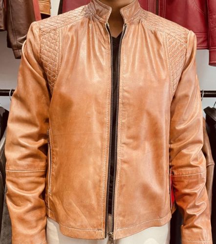 Ladies Leather Jackets, Color : Cognac