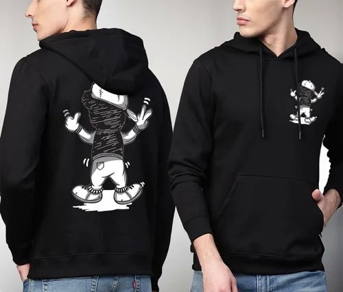 Mens Cotton Oversized Graphic Print Hoodies, Age Group : Adults