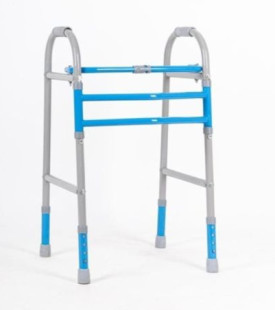 Polished Iron Folding Adjustable Walker, Handle Material : PVC