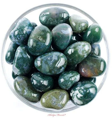 Gemstone Moss Agate Tumbled Stone For Healing