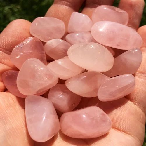 Polished Rose Quartz Tumbled Stone, Color : Pink