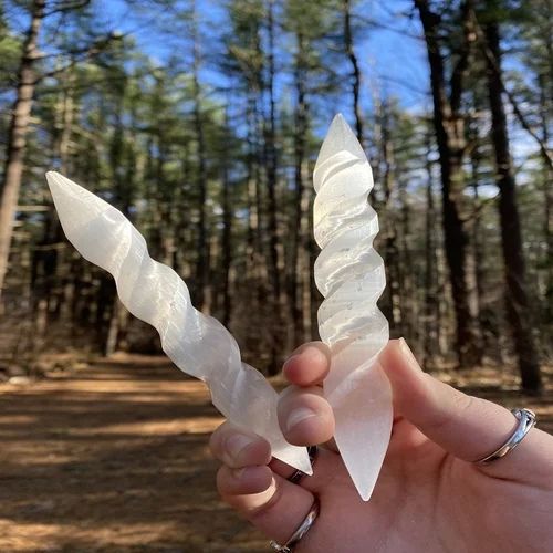 Selenite Healing Wand For Meditation Tool