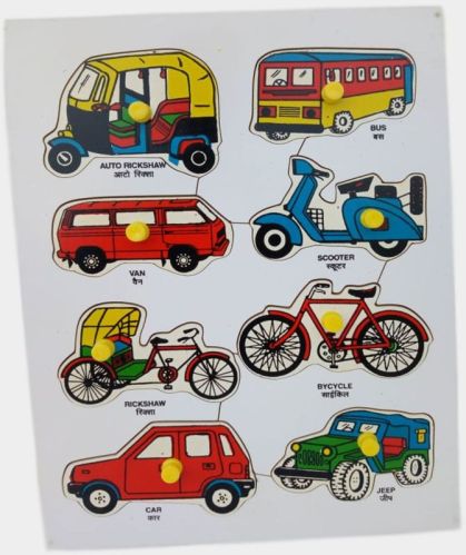 Color Coated TE-60 Wooden Transport Puzzle, Color : Multicolor