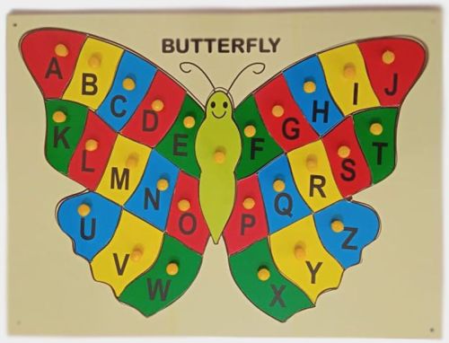 Color Coated TE-66 Wooden Butterfly Puzzle, Color : Multicolor