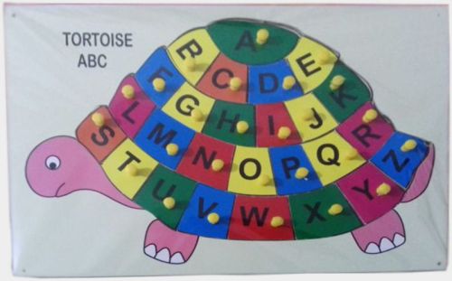 Color Coated TE-32 Wooden Tortoise Puzzle, Color : Multicolor