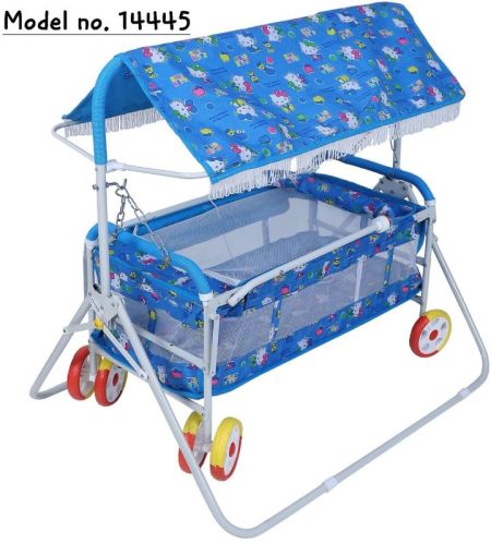 Blue Baby Cradle, Frame Material : Metal