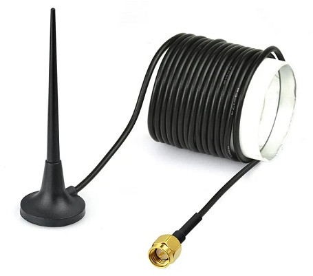 4G 3dBi Rubber Magnetic Antenna With RG174 Cable (L-3MTR) + Sma (m) St. Connector