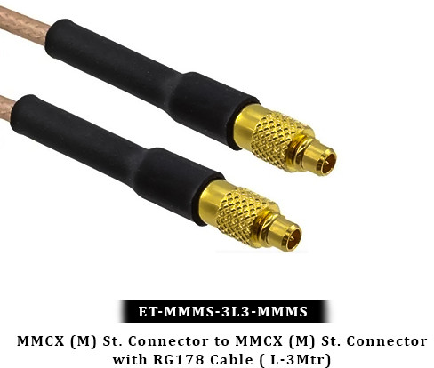 Mmcx (M) ST. Connector to Mmcx (m) ST. Connector with RG178 Cable ( L-3Mtr)