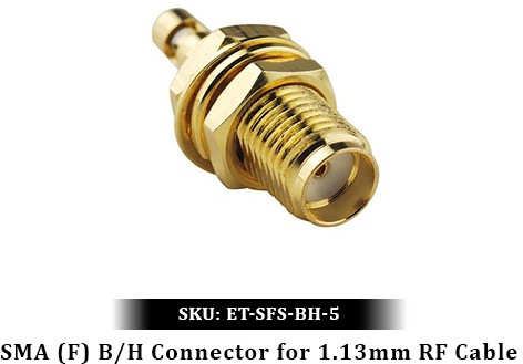 Eteily SMA (F) B/H Connector For 1.13mm RF Cable