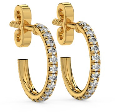 0.42 CT Lab Grown Diamond ARC Hoops Earrings