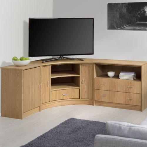 Polished Wooden Corner TV Unit, Color : Brown