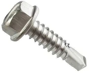 Polished Hex Self Drilling Screw, Color : Silver