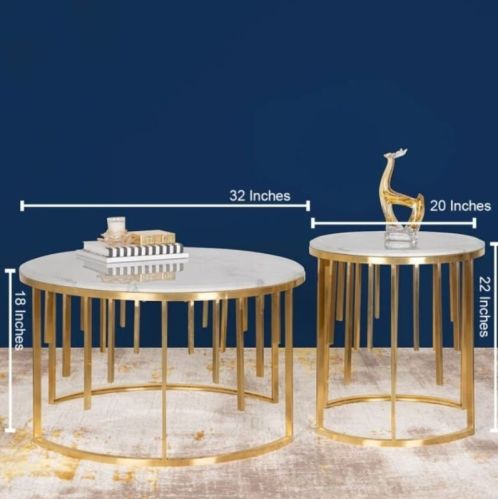 Plain Polished Designer Marble Round Table, Color : White