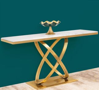 Plain Polished Rectangular Marble Side Table, Color : White