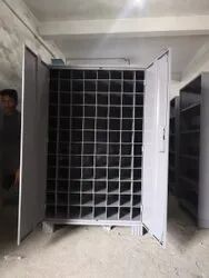 Sri Laxmi Steel Pigeon Hole Almirah, Color : Gray