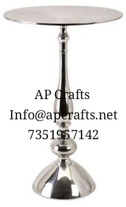 AP Crafts Plain Polished Metal Side Table, Color : Silver