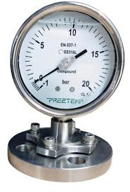 Preetemp Diaphragm Pressure Gauge, Display Type : Analog